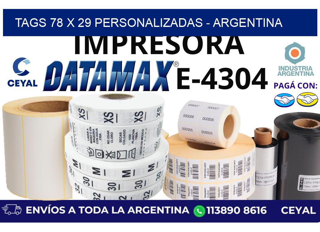 tags 78 x 29 personalizadas - Argentina