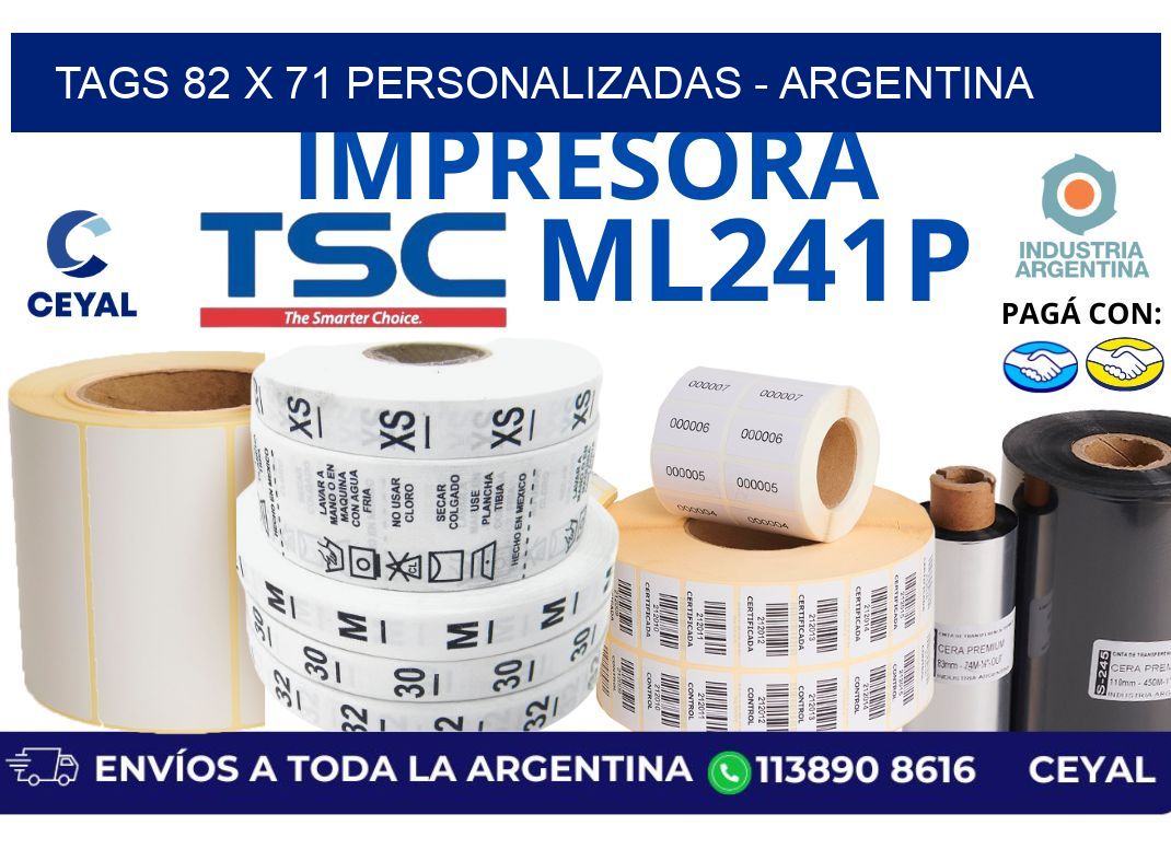 tags 82 x 71 personalizadas – Argentina