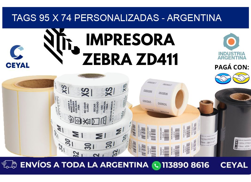 tags 95 x 74 personalizadas - Argentina