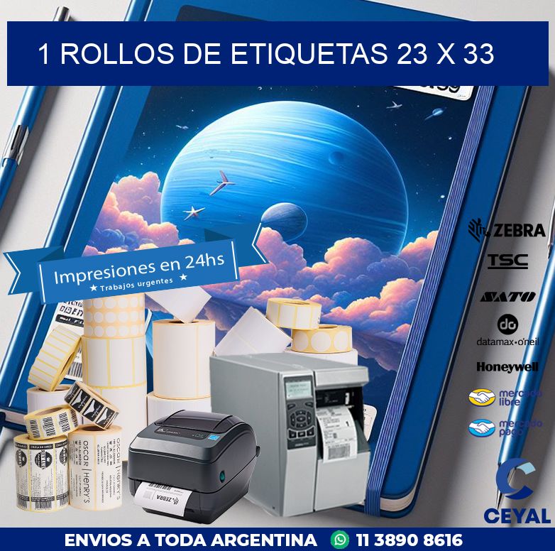 1 ROLLOS DE ETIQUETAS 23 x 33