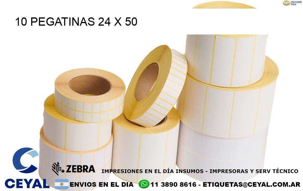 10 PEGATINAS 24 x 50