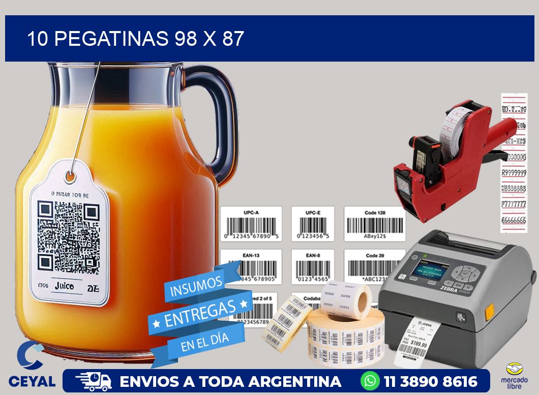 10 PEGATINAS 98 x 87