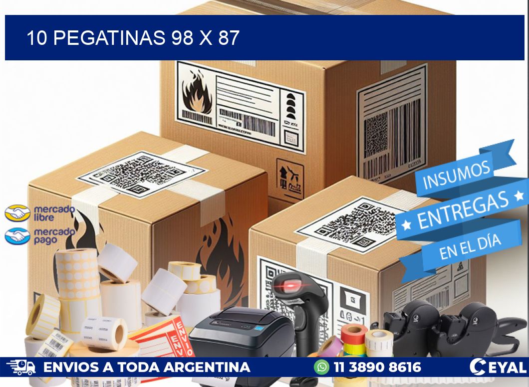 10 PEGATINAS 98 x 87
