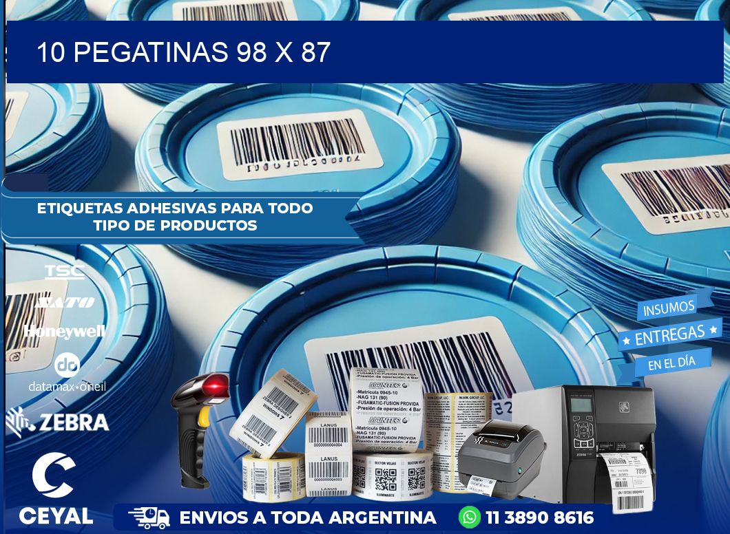 10 PEGATINAS 98 x 87