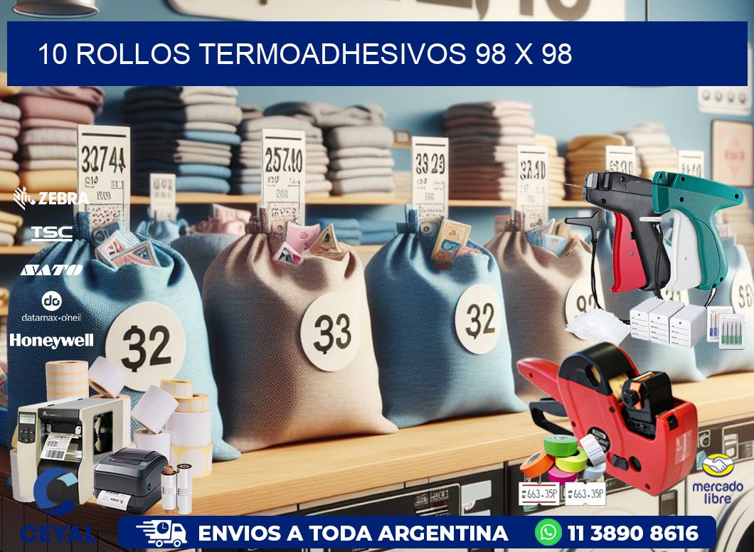 10 ROLLOS TERMOADHESIVOS 98 x 98