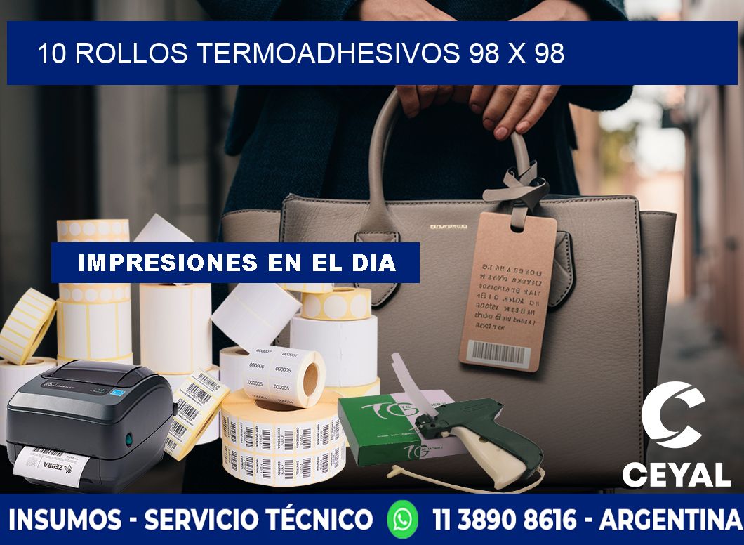 10 ROLLOS TERMOADHESIVOS 98 x 98