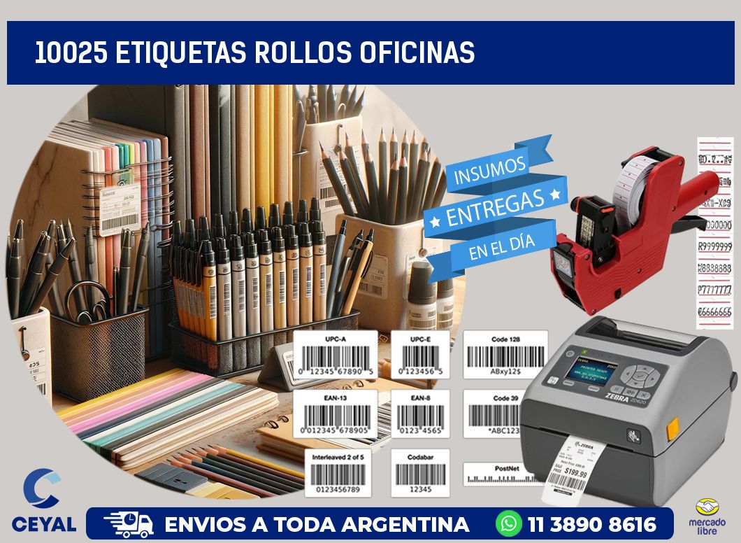 10025 etiquetas rollos OFICINAS