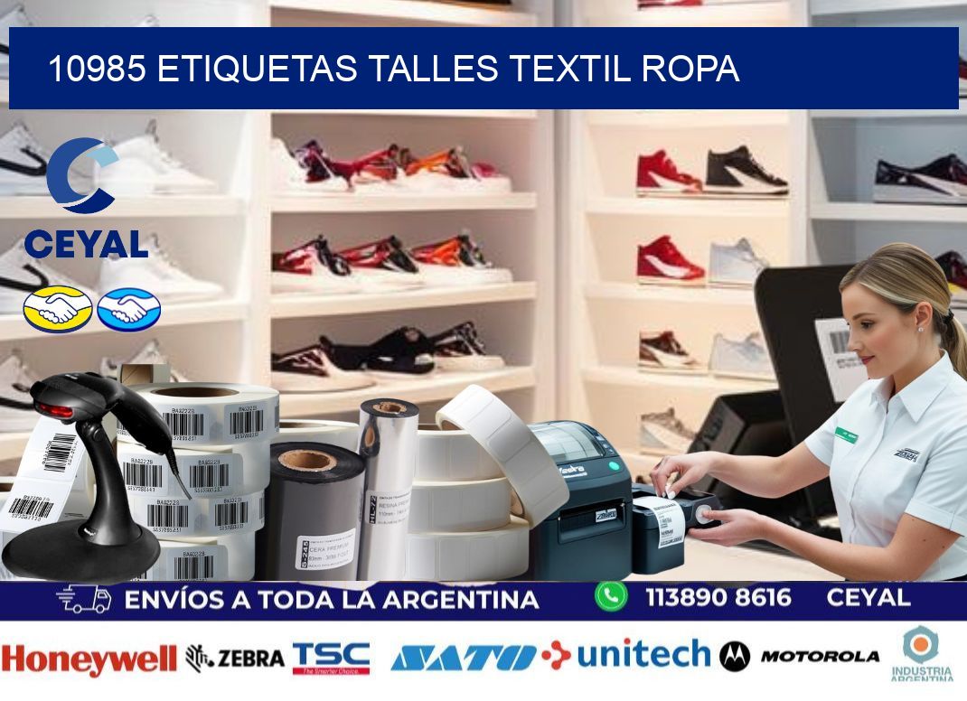 10985 ETIQUETAS TALLES TEXTIL ROPA