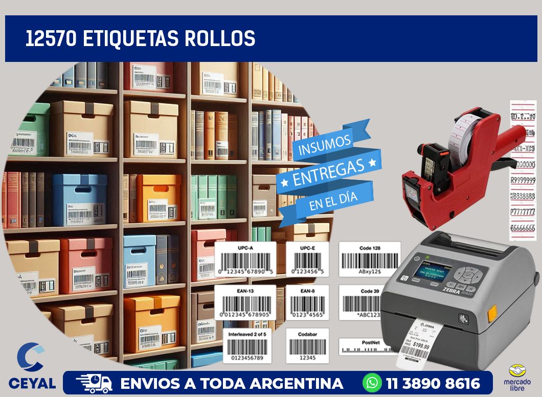 12570 etiquetas rollos