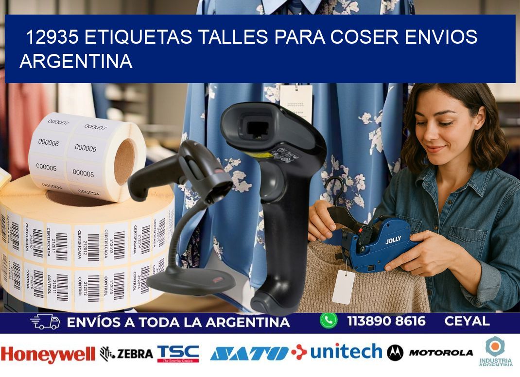 12935 ETIQUETAS TALLES PARA COSER ENVIOS ARGENTINA