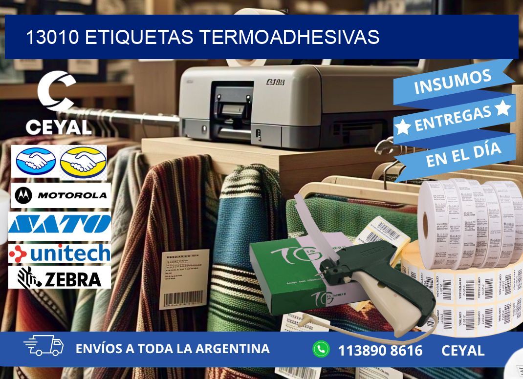 13010 etiquetas termoadhesivas