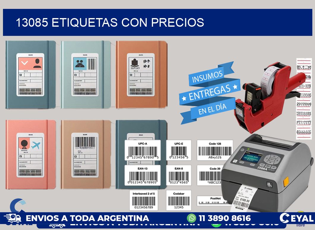 13085 etiquetas con precios
