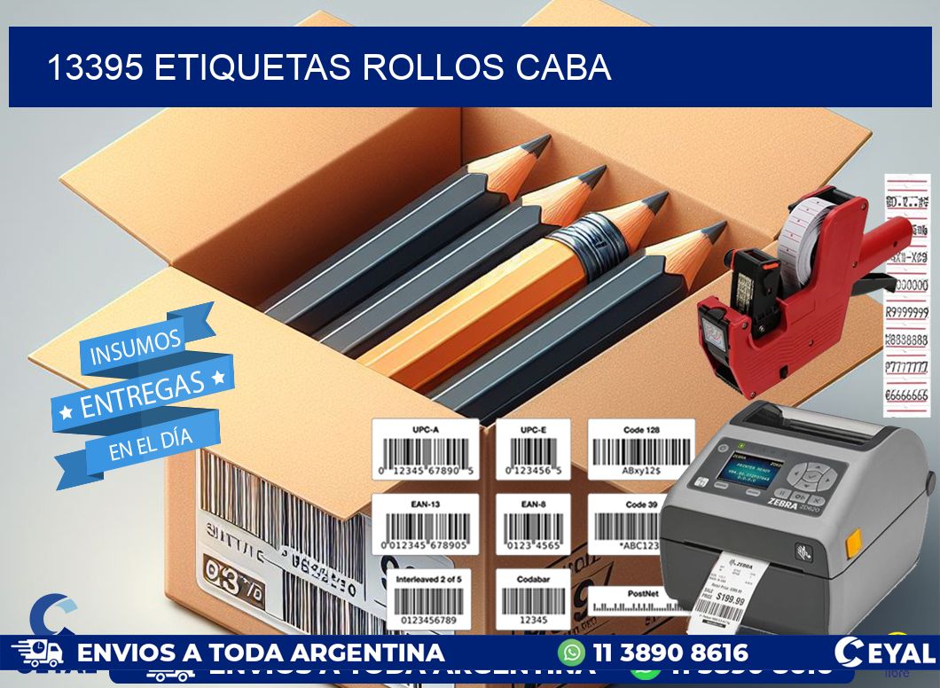 13395 etiquetas rollos CABA