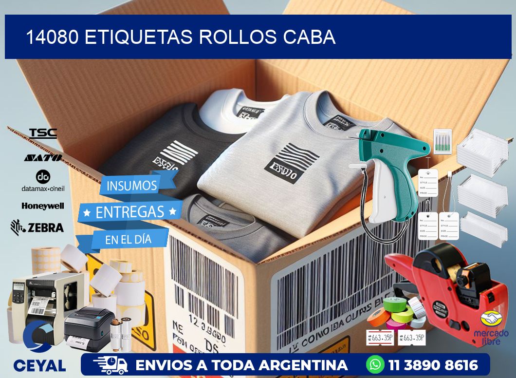 14080 etiquetas rollos CABA