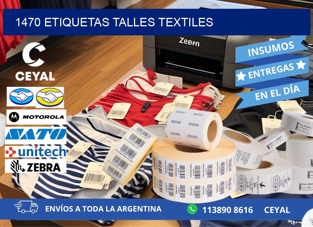 1470 ETIQUETAS TALLES TEXTILES