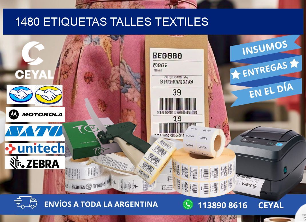 1480 ETIQUETAS TALLES TEXTILES