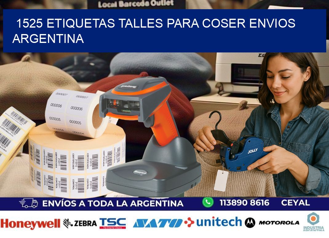 1525 ETIQUETAS TALLES PARA COSER ENVIOS ARGENTINA
