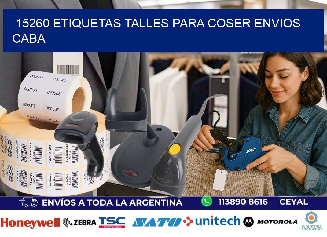 15260 ETIQUETAS TALLES PARA COSER ENVIOS CABA