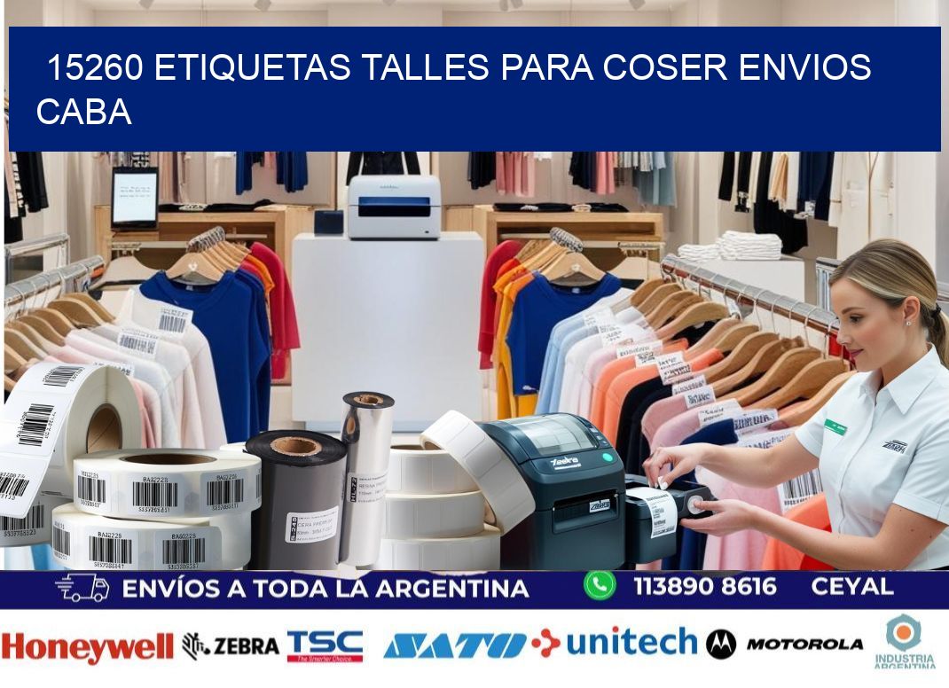 15260 ETIQUETAS TALLES PARA COSER ENVIOS CABA