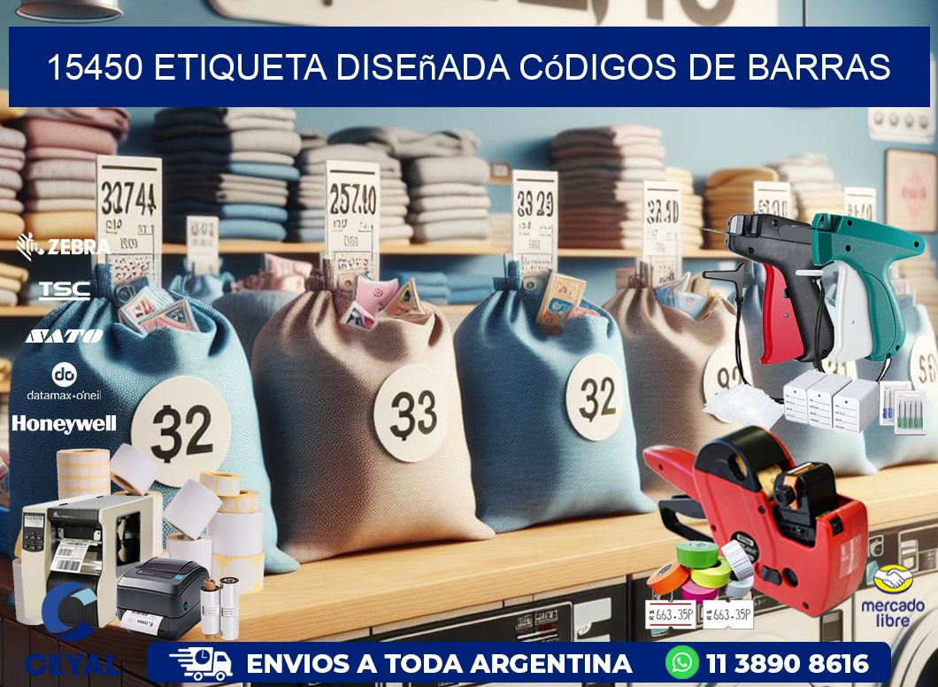 15450 etiqueta diseñada códigos de barras