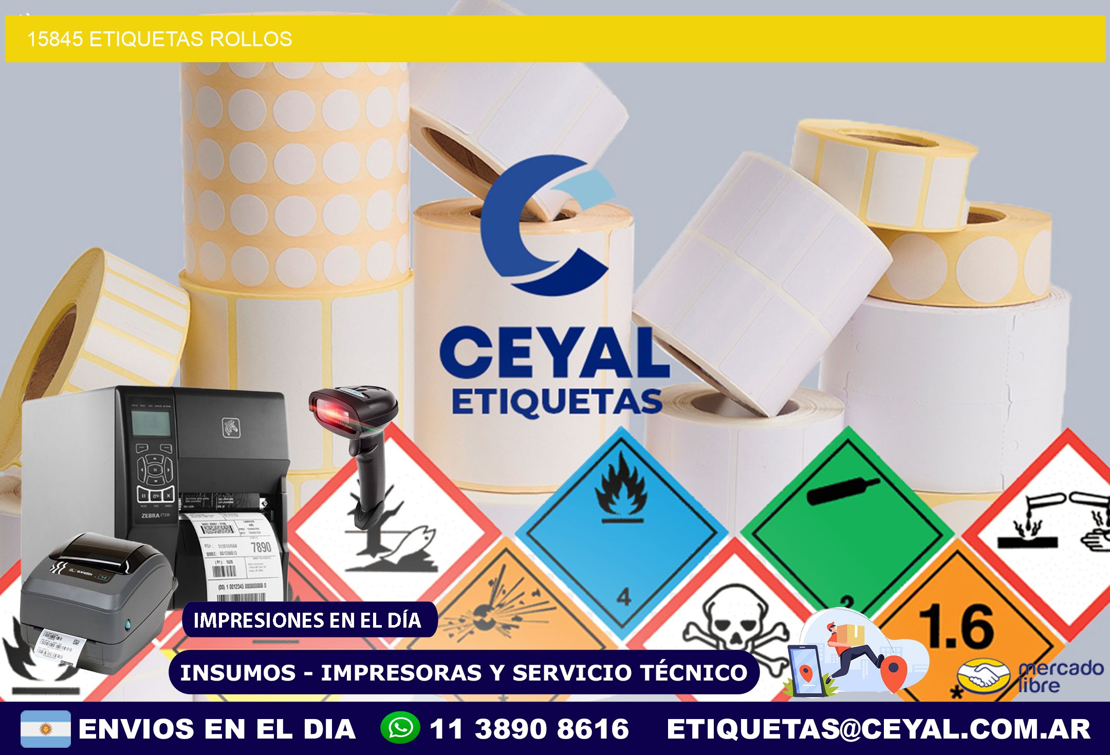 15845 etiquetas rollos