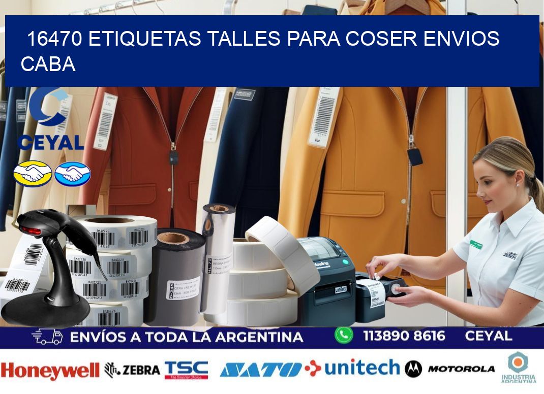 16470 ETIQUETAS TALLES PARA COSER ENVIOS CABA