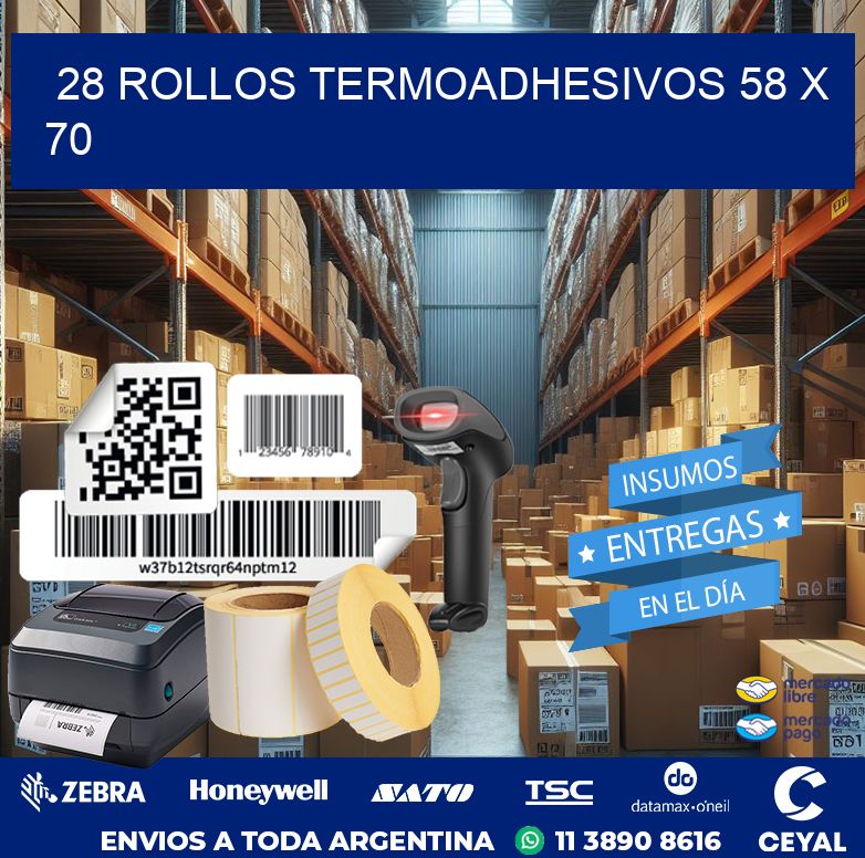28 ROLLOS TERMOADHESIVOS 58 x 70