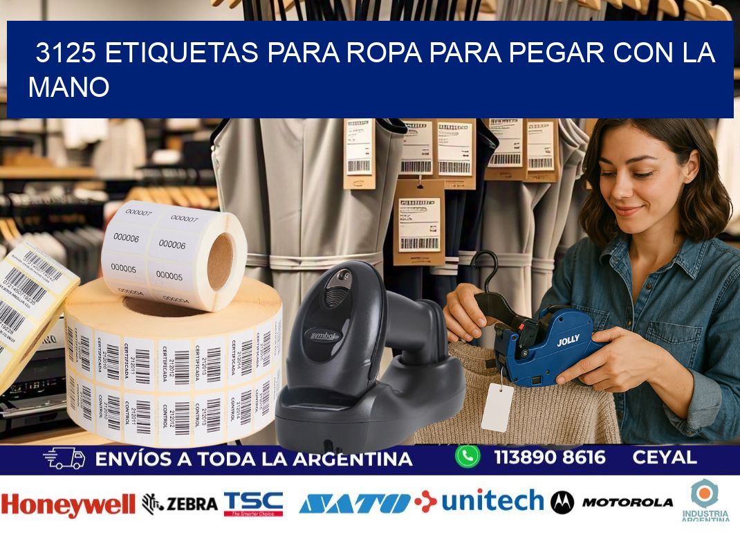 3125 Etiquetas para ropa para pegar con la mano