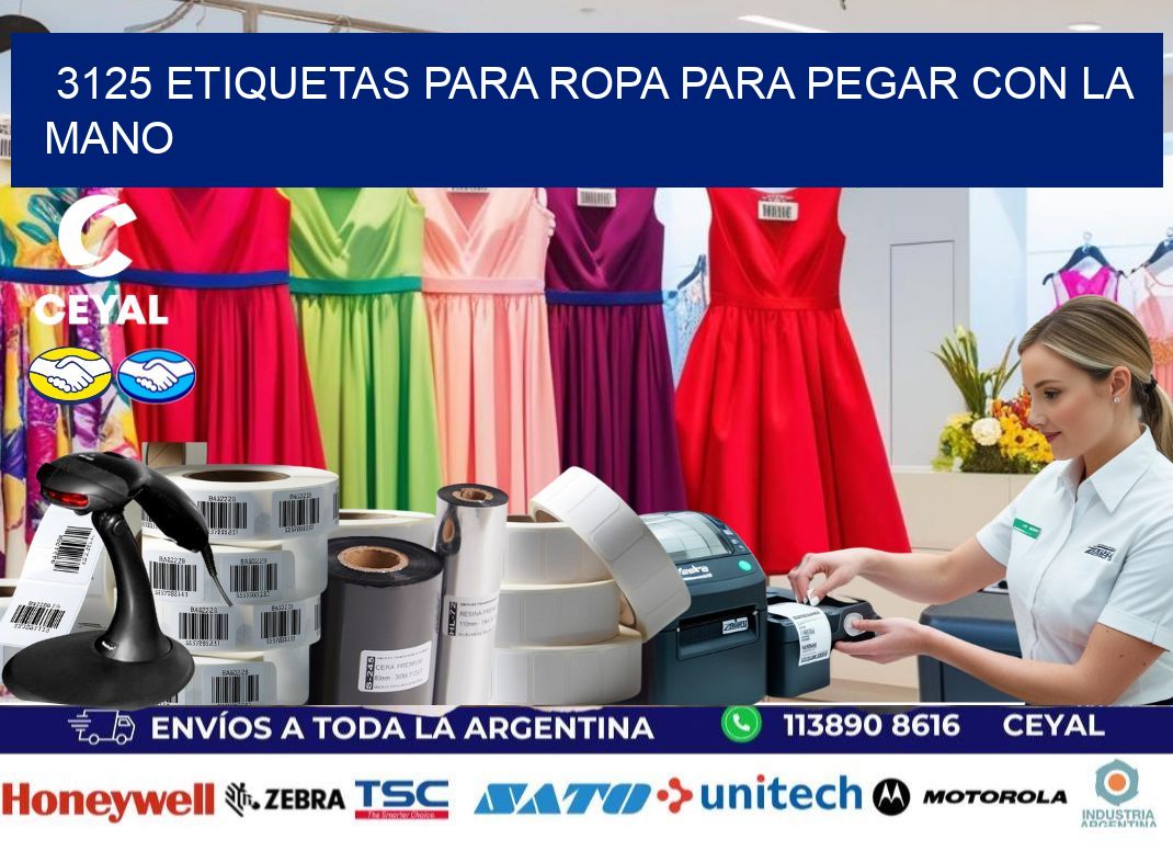 3125 Etiquetas para ropa para pegar con la mano
