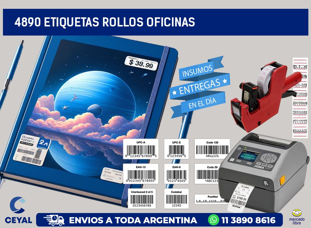 4890 etiquetas rollos OFICINAS