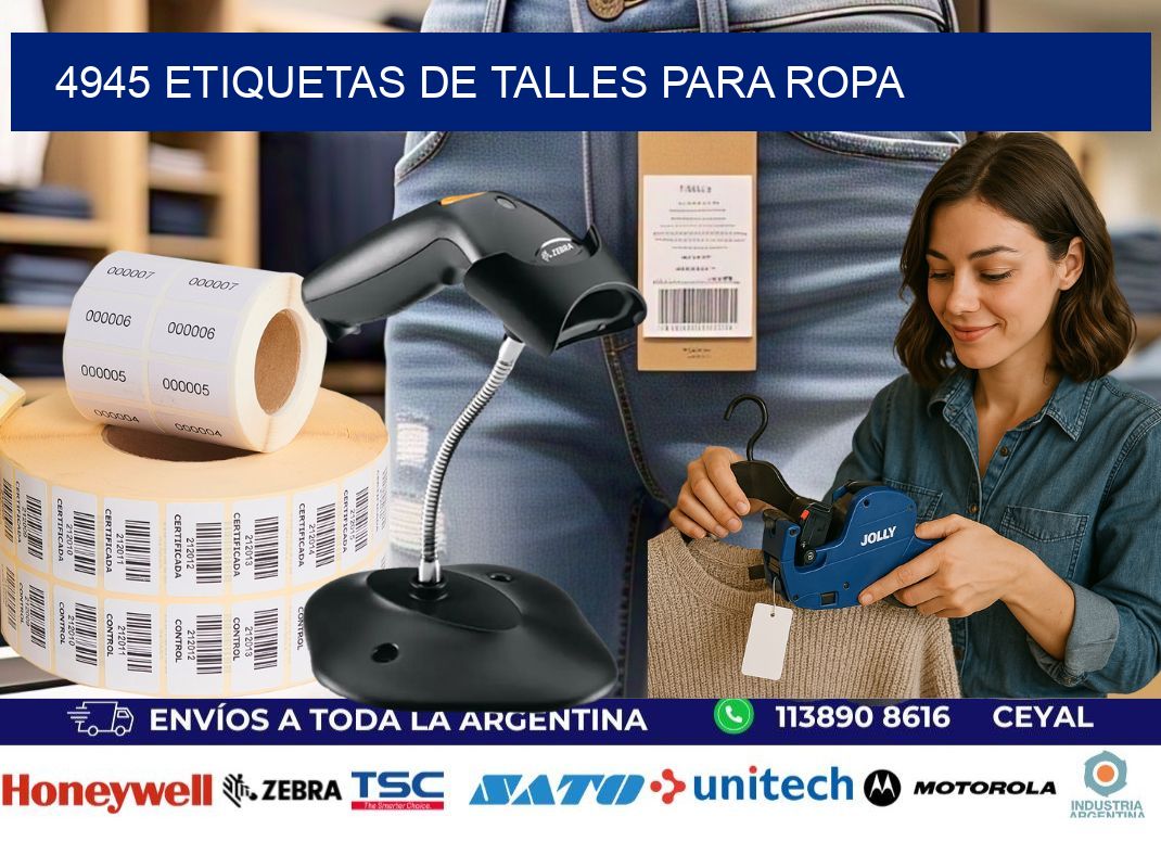 4945 etiquetas de talles para ropa