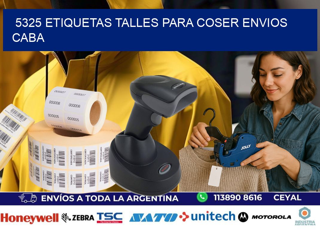 5325 ETIQUETAS TALLES PARA COSER ENVIOS CABA
