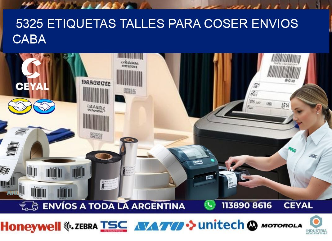 5325 ETIQUETAS TALLES PARA COSER ENVIOS CABA
