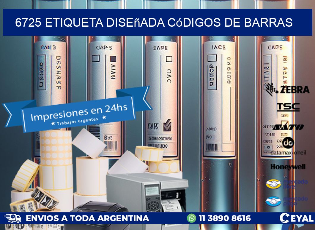 6725 etiqueta diseñada códigos de barras