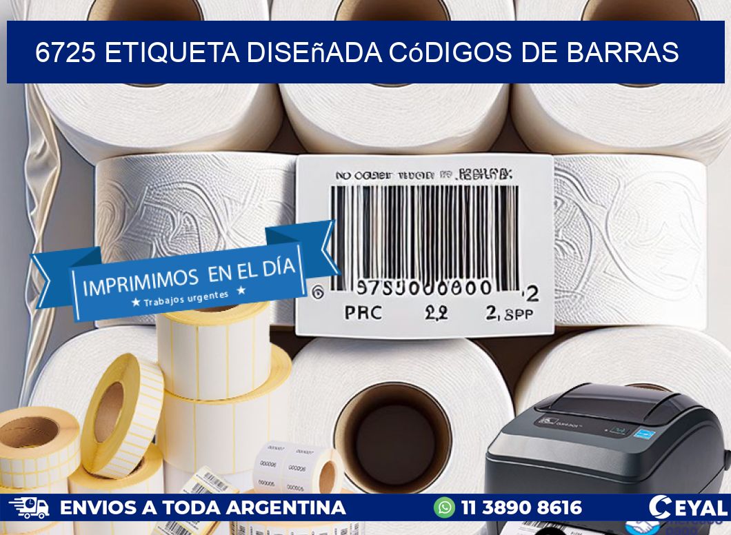 6725 etiqueta diseñada códigos de barras
