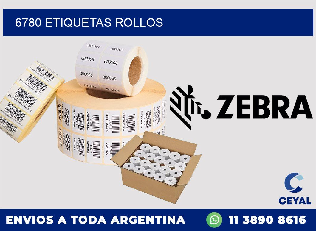 6780 etiquetas rollos