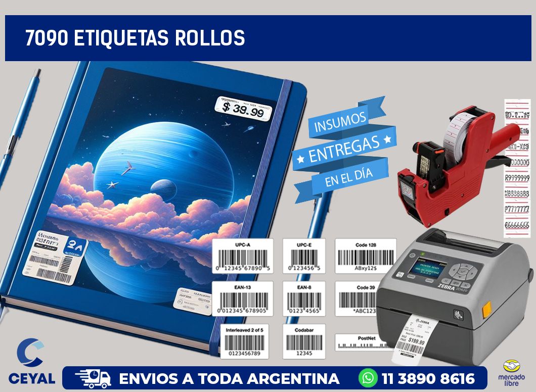 7090 etiquetas rollos