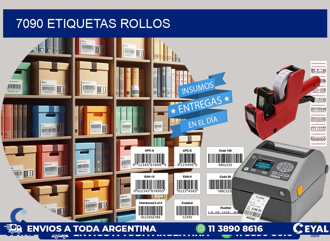 7090 etiquetas rollos