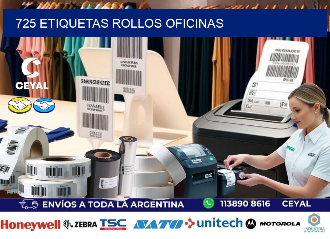 725 etiquetas rollos OFICINAS