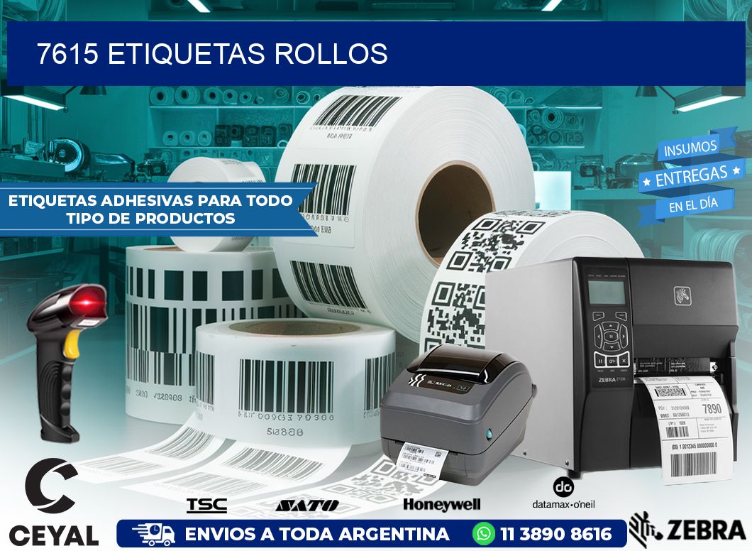 7615 etiquetas rollos