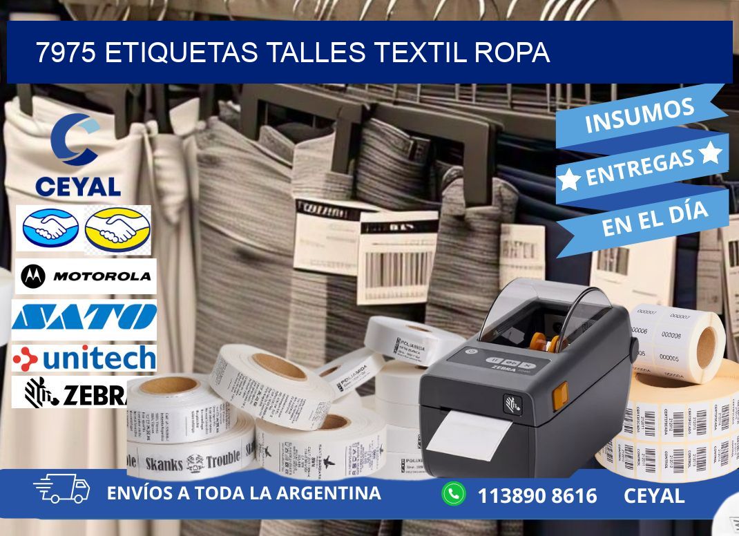 7975 ETIQUETAS TALLES TEXTIL ROPA