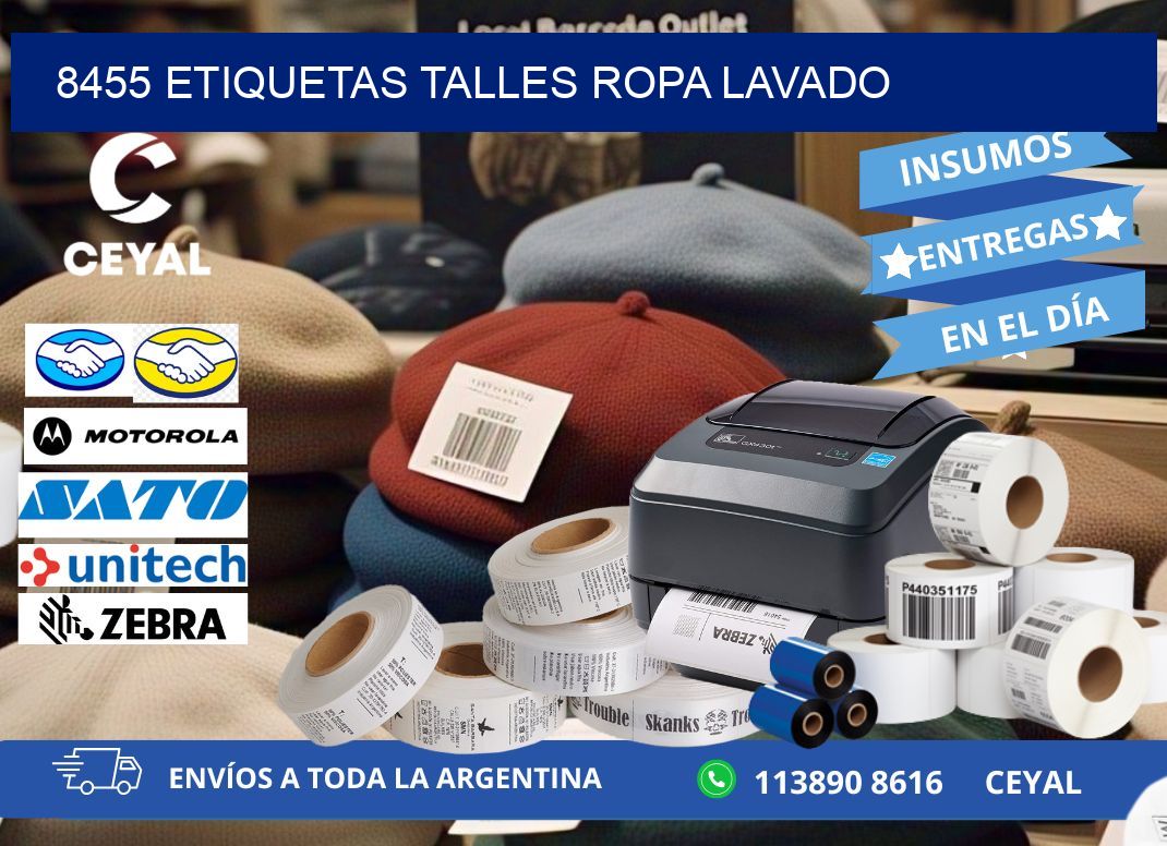 8455 ETIQUETAS TALLES ROPA LAVADO