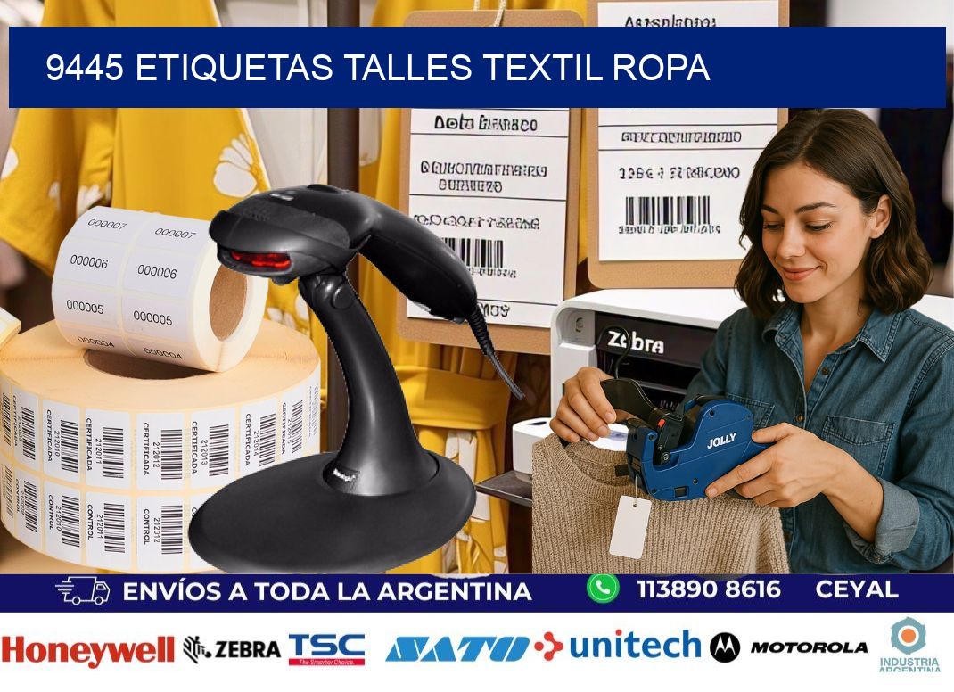 9445 ETIQUETAS TALLES TEXTIL ROPA