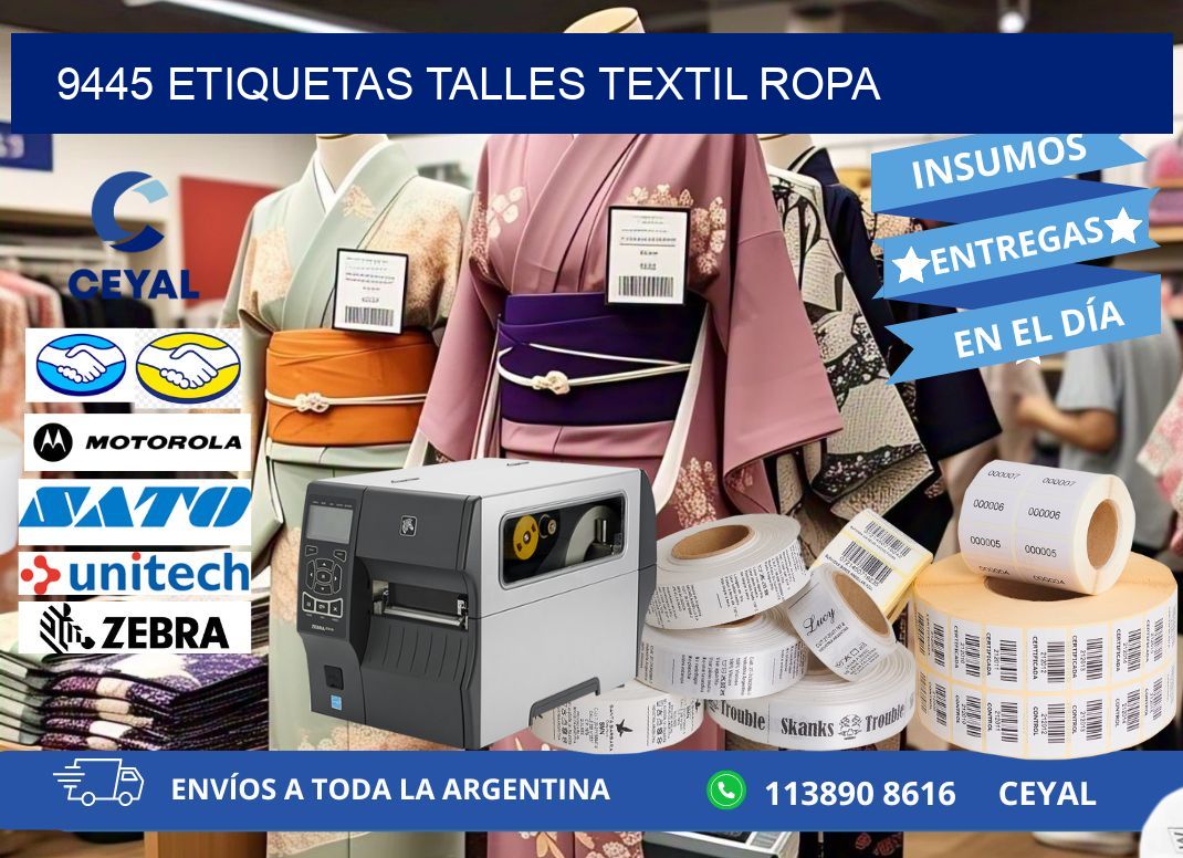 9445 ETIQUETAS TALLES TEXTIL ROPA