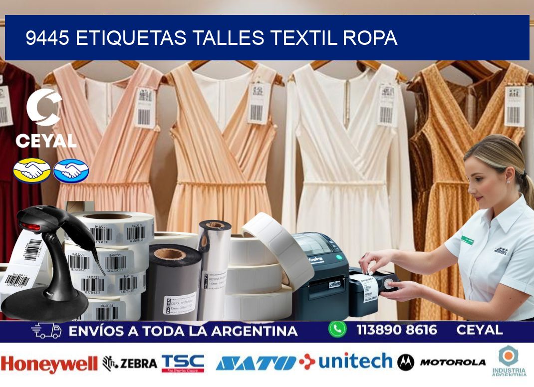 9445 ETIQUETAS TALLES TEXTIL ROPA