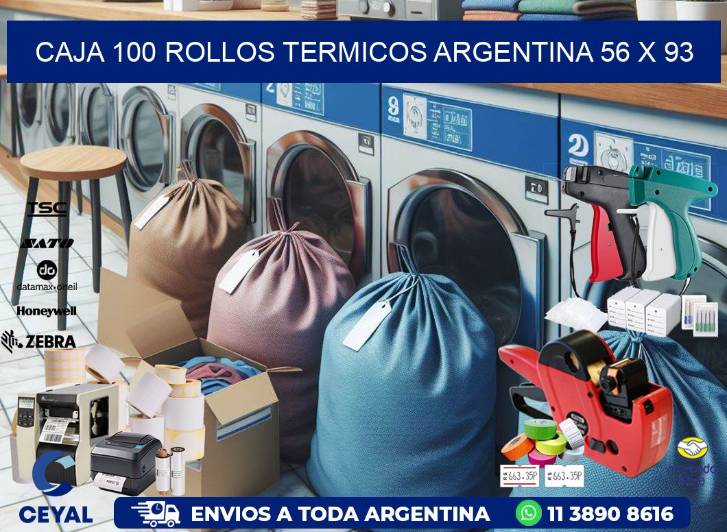 CAJA 100 ROLLOS TERMICOS ARGENTINA 56 x 93