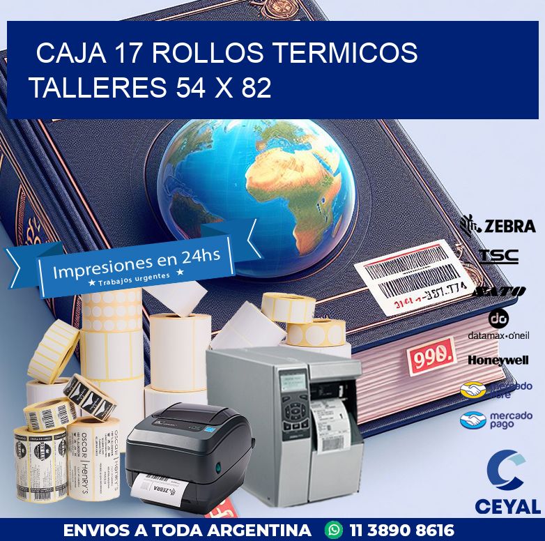 CAJA 17 ROLLOS TERMICOS TALLERES 54 x 82