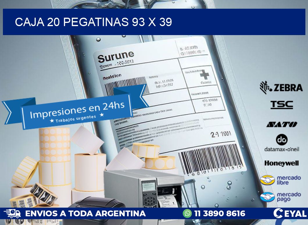 CAJA 20 PEGATINAS 93 x 39