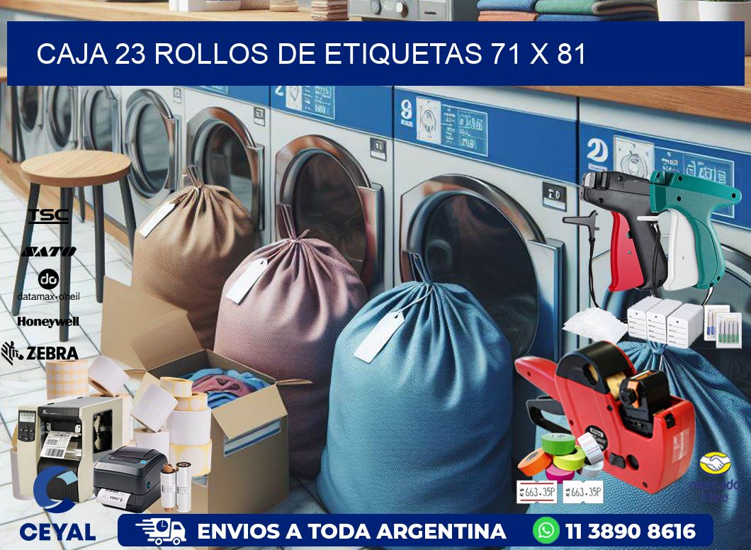 CAJA 23 ROLLOS DE ETIQUETAS 71 x 81