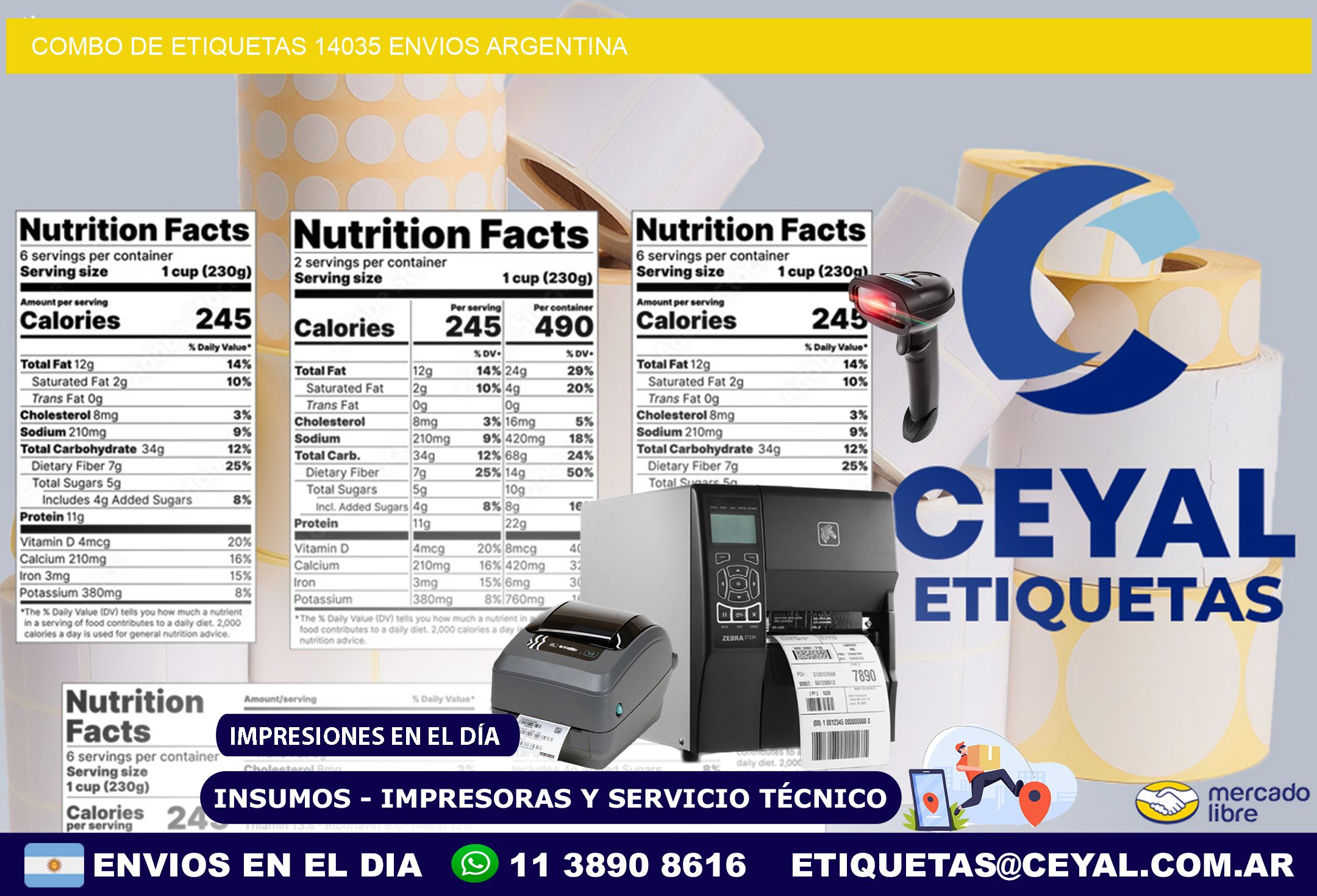 Combo de etiquetas 14035 ENVIOS ARGENTINA